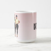 Vlieg Meisje Bossy Vrouwen Roze En Wit Koffiemok (Center)