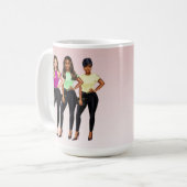 Vlieg Meisje Bossy Vrouwen Roze En Wit Koffiemok (Voorkant links)