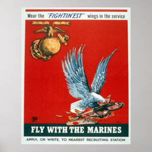 Vlieg met de mariniers poster
