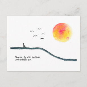 Vlieg met de vogels briefkaart