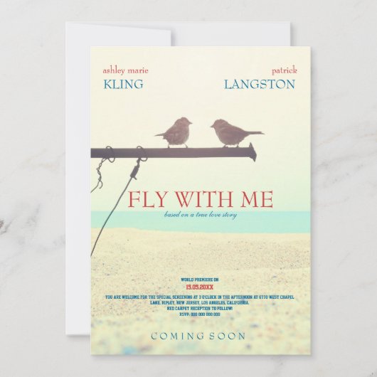 Vlieg met mij - Weddenschap Kaart (Voorkant)