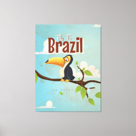vlieg naar Brazilië Toucan Travel Poster Canvas Afdruk