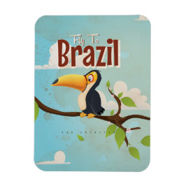 vlieg naar Brazilië Toucan Travel Poster Magneet
