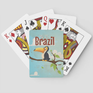 vlieg naar Brazilië Toucan Travel Poster Pokerkaarten