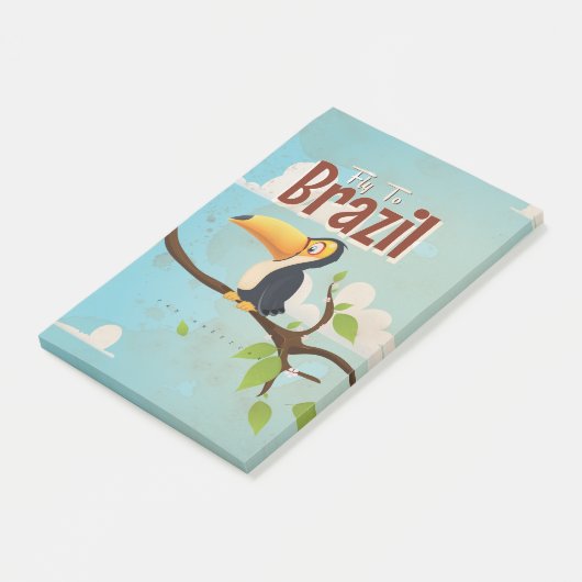 vlieg naar Brazilië Toucan Travel Poster Post-it® Notes (Schuin)