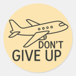 Vlieg naar voren - geef de minimalistische vliegtu ronde sticker