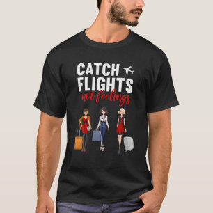 Vlieg niet vliegend, vlucht begeleidend stewardas t-shirt
