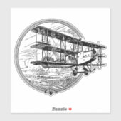 Vlieg terug in de tijd:  driedekker sticker (Vel)