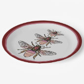 Vlieg van de glitterbijen papieren bordje (Gekanteld)