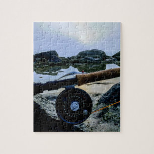 Vlieg vissen aan de kust legpuzzel