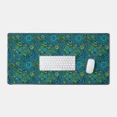 Vlieg, vlieg dragonfly op blauw bureaumat (Keyboard & Muis)
