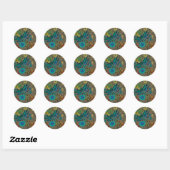 Vlieg, vlieg dragonvlieg op bruin ronde sticker (Vel)