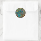 Vlieg, vlieg dragonvlieg op bruin ronde sticker (Tas)