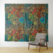 Vlieg, vlieg dragonvlieg op bruin wandkleed (In Situ (horizontaal))