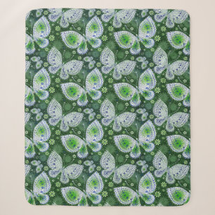 Vlieg weg Paisley Butterfly Print groen Sherpa Deken