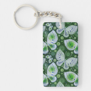 Vlieg weg Paisley Butterfly Print groen Sleutelhanger