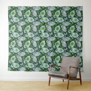 Vlieg weg Paisley Butterfly Print groen Wandkleed
