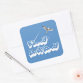 Vlieg weg vierkante sticker (Envelop)