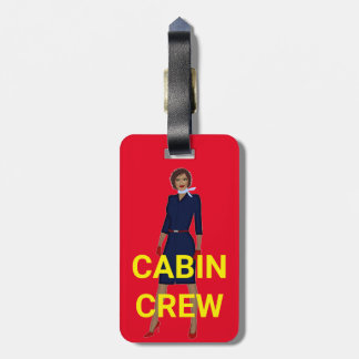 VLIEGAANWEZIG CABINEBEMANNING STEWARDESS MELANT BAGAGELABEL