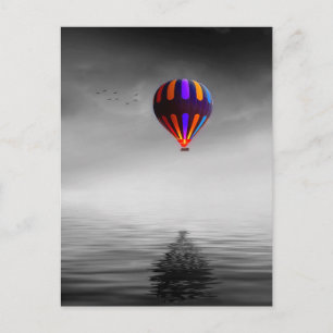 Vliegballon selectieve minimalistische fotografie briefkaart