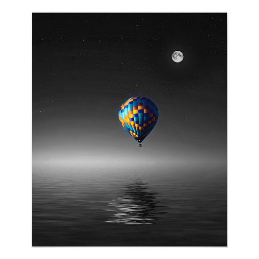 Vliegballon selectieve minimalistische fotografie foto afdruk (Voorkant)
