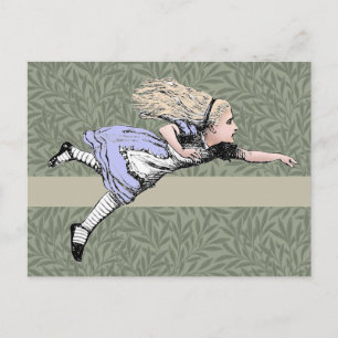 Vliegen Alice in Wonderland kijken glas Briefkaart