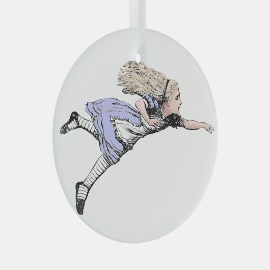 Vliegen Alice in Wonderland kijken glas Glas Ornament (Voorkant Rechts)