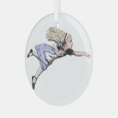 Vliegen Alice in Wonderland kijken glas Glas Ornament (Voorkant links)