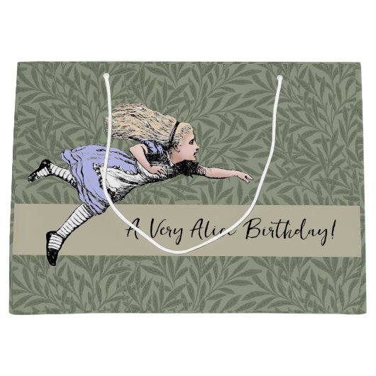 Vliegen Alice in Wonderland kijken glas Groot Cadeauzakje (Voorkant)