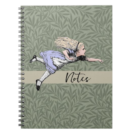 Vliegen Alice in Wonderland kijken glas Notitieboek (Voorkant)