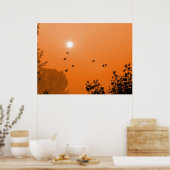 Vliegen bij zonsopgang poster (Keuken)