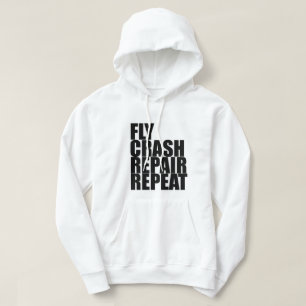 Vliegen, crashen, repareren, herhalen hoodie