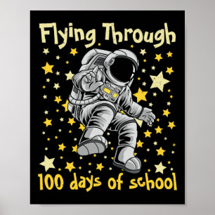Vliegen door 100 dagen van school 100th Day Astron Poster