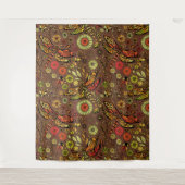 Vliegen, dragonvlieg op kannamonbruin wandkleed (Voorkant)