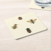 Vliegen en Beetles van Visual Studio Vierkante Kartonnen Onderzetter (Schuin)