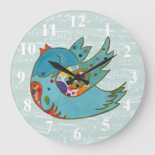 Vliegen en zingen van staarvogels grote klok (Voorkant)