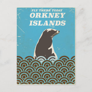 Vliegen er vandaag op Orkney Islands vintage poste Briefkaart