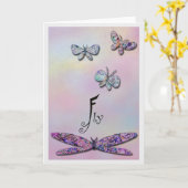 Vliegen Kaart (Gele Bloem)