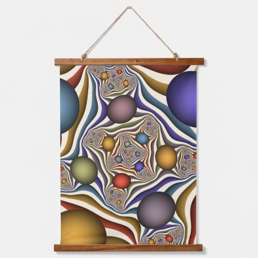 Vliegen, kleurrijke moderne Abstracte fractale kun Hangend Wandkleed (Voorkant)