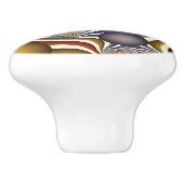 Vliegen, kleurrijke moderne Abstracte fractale kun Keramische Knop (Zijkant)