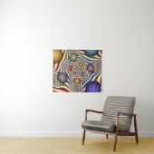 Vliegen, kleurrijke moderne Abstracte fractale kun Wandkleed (In Situ (horizontaal))