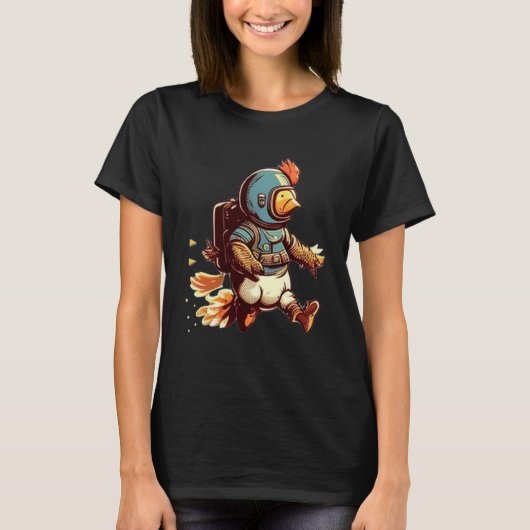 Vliegen met Jet Pack Chicken T-shirt (Voorkant)