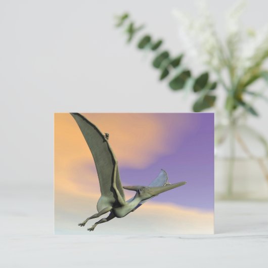 vliegen met Pteranodon dinosaur - 3D rendering Briefkaart (Staand voorkant)