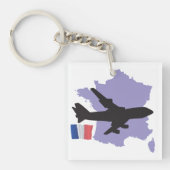 Vliegen naar Frankrijk Sleutelhanger (Voorkant)