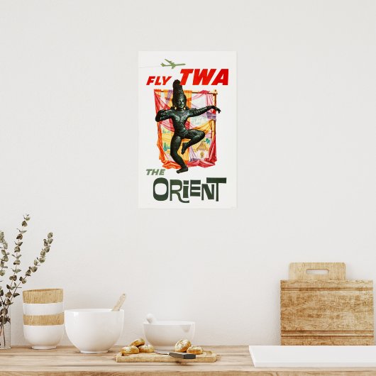 Vliegen naar het ORIËNTERE Zuid-Oost-Aziatische Vi Poster (Keuken)