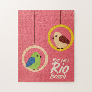 Vliegen naar Rio, Brazilië reisposter. Legpuzzel