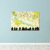 Vliegen op de Austin Bats Congress Bridge Canvas Afdruk (Insitu (Houten vloer))