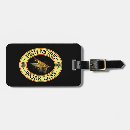 Vliegen op grote zalm bagagelabel (Voorkant horizontaal)