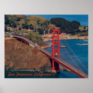 Vliegen over San Francisco Golden Gate Bridge Poster