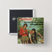 Vliegen - Retro-Afbeelding met Funny Gezegde Vierkante Button 5,1 Cm (Voorkant /achterkant)